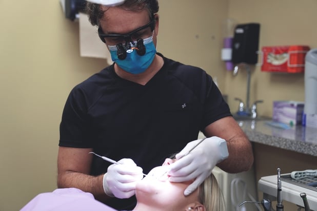 Dentist working on patient at PPO dental practice